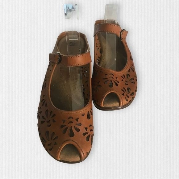White Mountain Shoes - WHITE MOUNTAIN Mule Open Toe Leather Strap Brown Size 10M